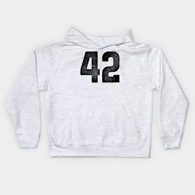 Rough Number 42 Kids Hoodie by colorsplash